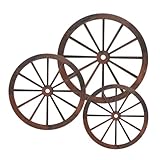 Design rustique intemporel : rehaussez votre décoration avec ces roues de chariot classiques en bois, parfaites pour ajouter une touche de nostalgie western à n'importe quel espace. décoration de jardin en bois, roue de chariot de ferme