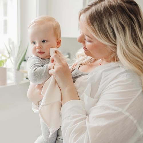 Fonyiunce 5 Stück Baby Musselin Squares, 23x23 cm Babi Waschlappen Neugeborene, Spucktücher, Baby-Handtücher Weiche Neugeborene, zum Füttern Wischen und Waschen- Zufällige Farbe-100% Baumwolle