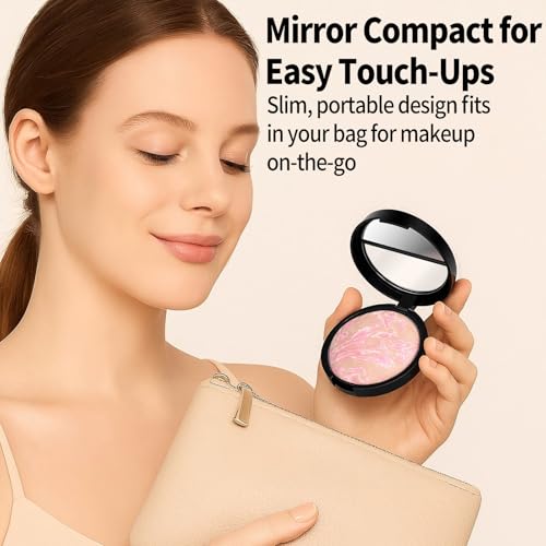 Image of Baked Luminous Pressed Powder-Glow-Infused Foundation,Highlighter & Setting Powder in One-Color-Correcting,Oil-Control,Long-Lasting Coverage for All Skin Tones 01