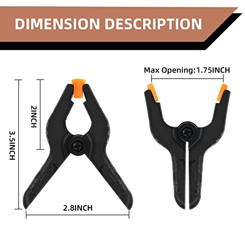 16 Pack Spring Clamps - 3.5 Inch Small Clamps For Backdrop Stand, Heavy Duty Clamps, Plastic Clips For Crafts And Backdrop Clips Clamps - Backdrop Clamps For Crafts, Woodworking, Photography, Outdoor #TOP1