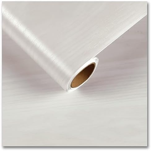 CRE8TIVE White Wood Effect Textured Peel and Stick Wallpaper for Living Room Kitchen - Vinyl ...