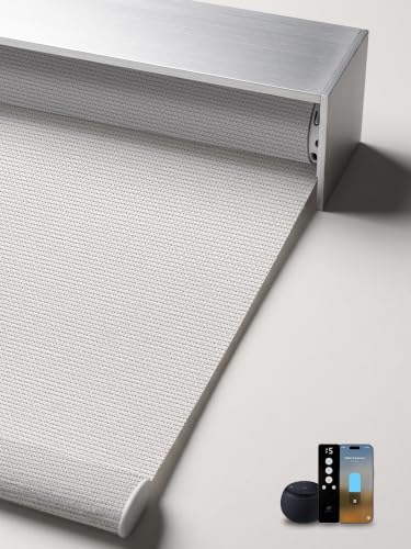 SmartWings Motorized Smart Roller Shades, 1% Openness Aventus White