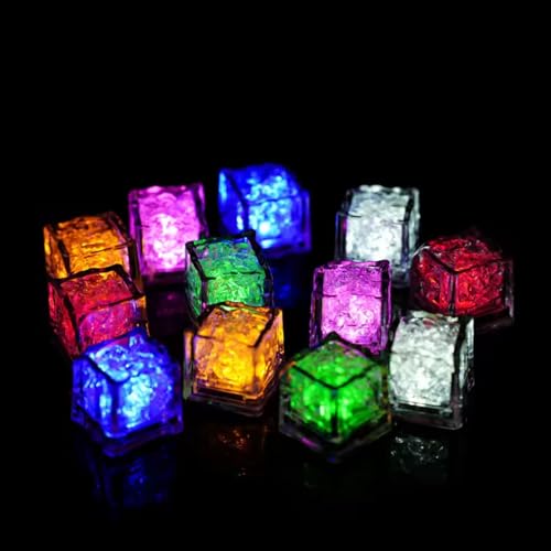 Cubitos de hielo iluminados LED, paquete de 36 piezas miniatura 1