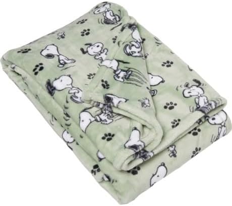Miniatura 2 de Berkshire Home & Blanket Co. Peanuts Gang Snoopy Happy Dance - Manta suave de terciopelo (espuma de mar, 50 x 70 pulgadas)