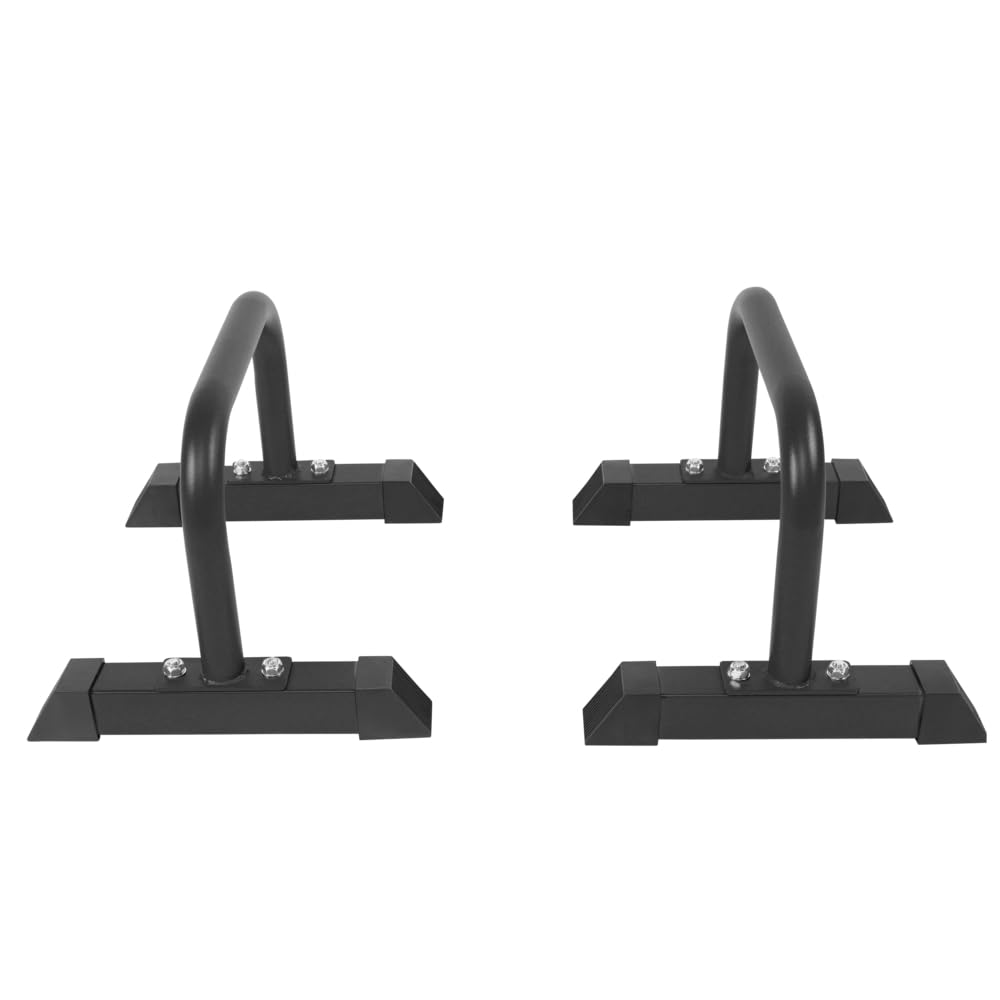 Gorilla Sports® Barres de Pompes - Paire, Charge Max 200kg, Antidérapante, Acier, Noir/Bleu/Rouge - Poignées de Pompe, Fitness Parallettes, Barres Parallèles, Calisthenics, Push Up Bars, Musculation