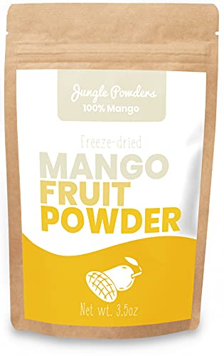 Jungle Powders Mango Powder - 3.5oz 100% Natural Non GMO Vegan Freeze Dried Mango Powder - Super Food Alphonso Mango Extract for Baking