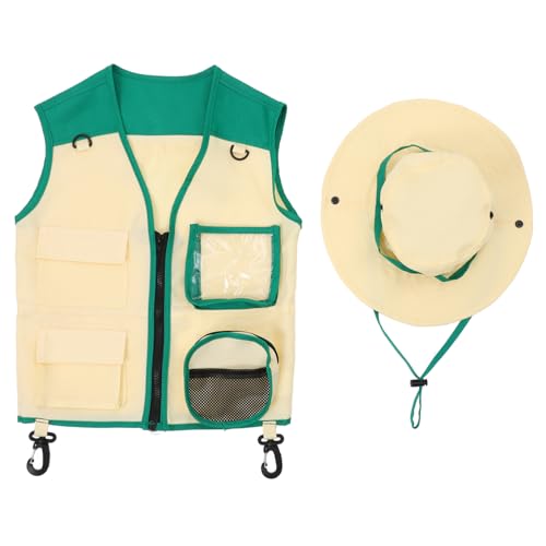 Explorer Vest Hat for Boys and Girls Child Outdoor Exploration Vest Set Role-Play Accessory