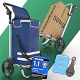 Heimfleiss® Chariot de Courses Pliable 56L | Caddie de Courses Pliant...