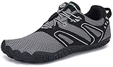 SAGUARO Barfußschuhe Herren Outdoor Sport Traillaufschuhe Fitnessschuhe Damen Barfuß Laufschuhe Walkingschuhe Minimalistische Zehenschuhe St.6 Grau 38