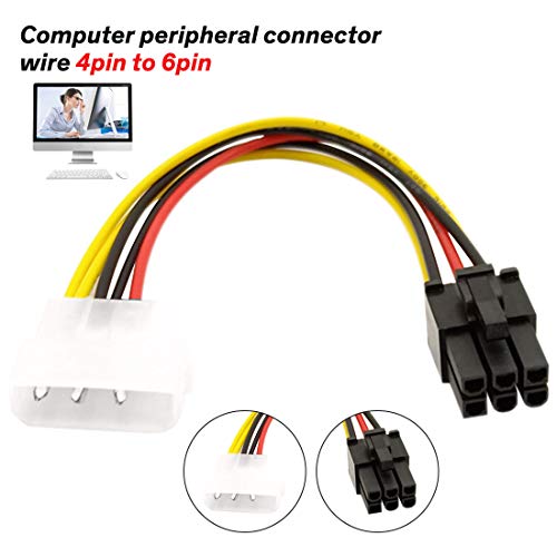 Cable PCIE 4 pines a 6 pines hembra de 18 cm para tarjeta de video en pack de 2 7