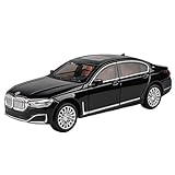 QZKUUELCA Maßstabgetreues Automodell 21CM Maßstab Sammlerfahrzeuge 1/24 for BMW 7 Series 760Li Luxuslimousine Simulation Druckgussautomodell Miniatur Motorfahrzeug Modelle(Black)