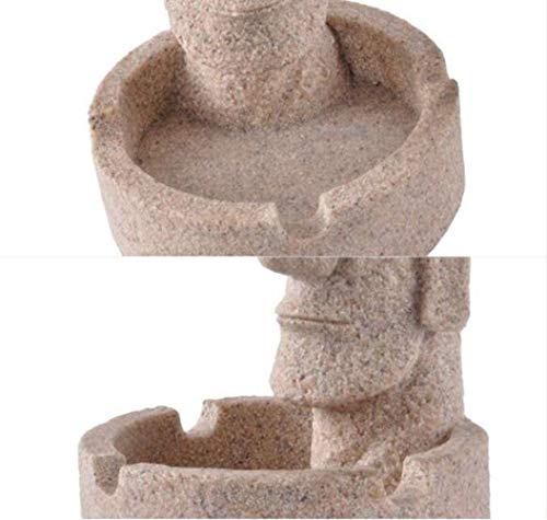 Statue de l'Île de Pâques et cendrier en grès véritable au design haut de gamme - 3