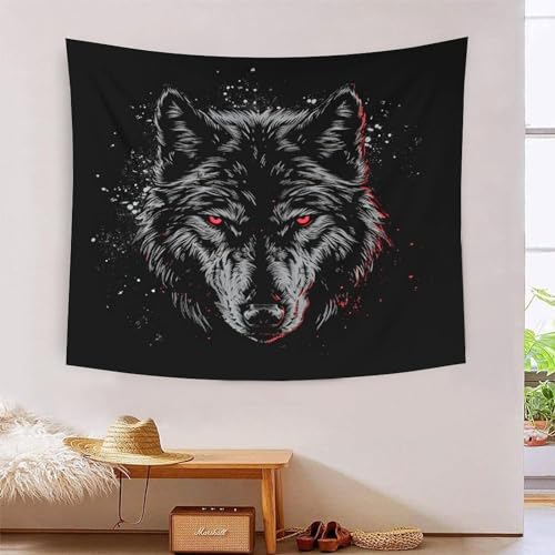 Tapisserie loup 3D drap de plage et tenture murale pour créer une ambiance nature en chambre