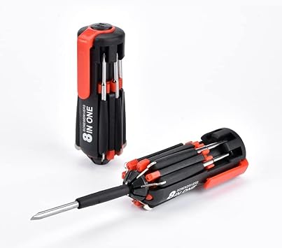 Portable Multi-purpose Screwdriver,8 in 1 Multi-function Screwdriver Set with Worklight,6 LED Torch Repair Tool