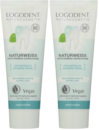 Logona Logodent Natural White Peppermint Toothpaste (Confezione da 2)