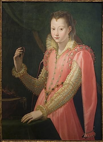 Lienzo cuadro de Santi Di Tito con retrato de Portia Catonis, acabado artístico refinado