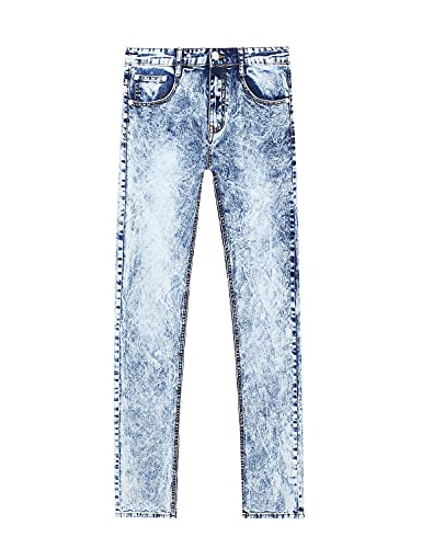 Demon&Hunter Men's White Skinny Fit Stretch Jeans S8038(32) #TOP2