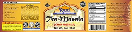 Rani Tea (Chai) Masala Indian Spice Blend 3Oz (85G) Pet Jar ~ All Natural | Vegan | Gluten Friendly | Salt & Sugar Free | Non-Gmo | No Colors | Indian Origin #TOP4