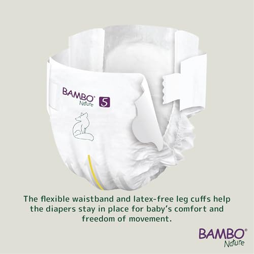 Image of Bambo Nature Premium Baby Tape Diapers for Baby XL Size (12-18 Kgs), Super Absorbent, Breathable, Extra Soft, Dermatologically Tested, Hypoallergenic Nappies With Wetness Indicator, 22 Count
