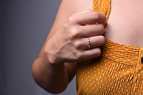 BLOSSOM & HUE Eternity Band [.925 Sterling Silver] 4-Stone Premium CZ Stacking Ring [Vintage Art Deco Minimalism] [Hypoallergenic]2