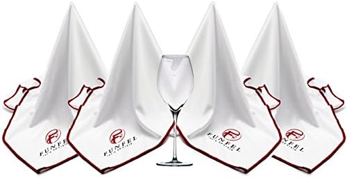 FUNFEL Large Microfiber Glass Polishing Cloth, Lint Streak Free Drying Towel 24x20 inch (4-Pack)