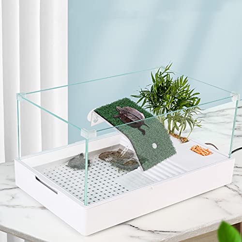 Villcase Lawn Turtle Basking Platform, Simulated Lawn Landscaping, Tortoise Ramp Resting Platform Artificial Plastic Grass For Small Reptile Frog Terrapin Fish Tank #TOP7