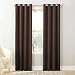 Sun Zero Barrow Energy Efficient Grommet Curtain Panel, 54" x 84", Chocolate Brown