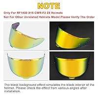 PSLER Helm Visier für Shoei NXR2 Z8 RF-1400 CWR-F2 CWR-F2R X-Fifteen X15 X-SPR Pro Verspiegelt Helmvisier Getöntes Visier Motorradhelm Zubehör Ersatz(Tiefes Gold) – Ansicht 2