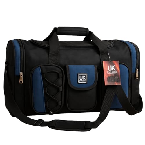 Mochila Academia Mala Bolsa Esportiva de Viagem 40L Com Zíper Alça Bolsos (PRETO E AZUL)