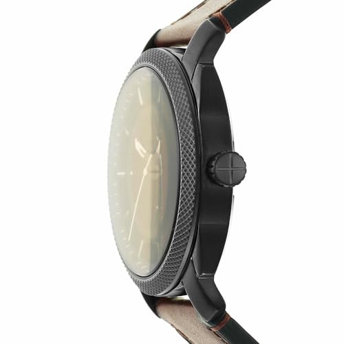 Fossil Machine uhr f&uuml;r Herren, Quarzwerk mit Edelstahl- oder Lederarmband, Hellbraun, 42MM