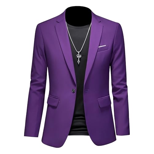 Mens 2 Button Slim Fit Blazers Classic Groom Wedding Suit Jacket Notched Lapel Casual Sport Coats