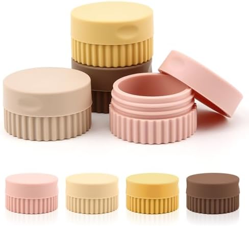 Amazon.com: 4 Pcs Travel Containers Sets Silicone Cream Jars Empty