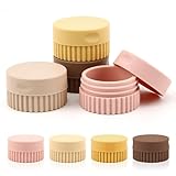 eggigi 4 Pcs Travel Silicone Containers - Leak-Proof Empty Cream Jars with Sealed Lids, 4-Color Cosmetic Storage for Lotion, Moisturizer, Sunscreen & Skincare Products
