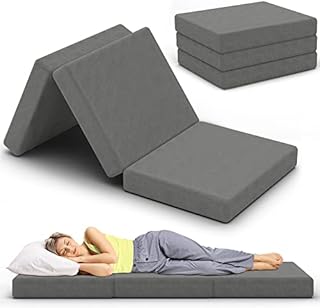 Elevens Foldable Camping Mattress Folding Floor Mattress for Adults, Kids - Portable Bed 4 Inch Foam Sleeping Pad for Tent, Travel, Guest