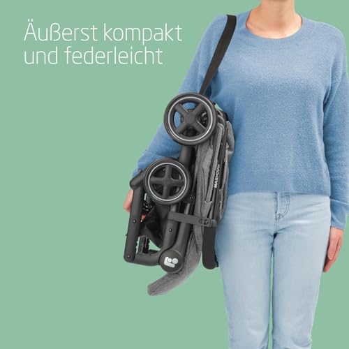 Maxi-Cosi Lara2 Baby Kinderwagen, 0–4 Jahre, 0–22 kg, federleichter, kompakter Buggy, 3 Liegepositionen, flache Liegeposition, klein zusammenklappbar, Schultergurt, Select Grey