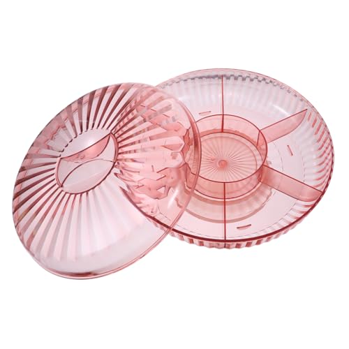 NAMOARLY Fruit Dish Snacks Storage Divided Snack Plate Appetizer Tray Travel Snack Container Candy Dishes with Lids Snack Containers Appetizer Serving Tray Orange Plastic re-usable