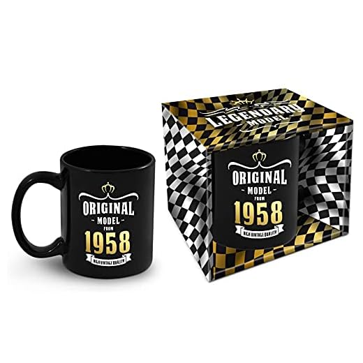 Bombo Taza de cumpleaños con año de nacimiento 1958