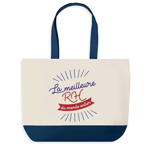 Sac de shopping bleu grand sac de course et provision Planetee Meilleure du Monde