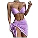 Maillots De Bain pour Femmes Contrôle du Ventre Jupe 2 Pièces Tumblr Bikini Maillot De Bain pour Hommes Maillots De Bain De Juillet Un Voltige De L'épaule (Purple, M)