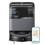 eufy C20 Robô aspirador, Lavagem/secagem automática, Sucção potente, Esvaziamento automático, Corpo ultrafino de 8,5 cm, Limpa cantos baixos, Escovas antiembaraço, 220V.