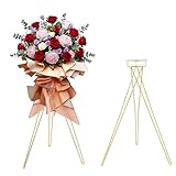LoveCat 41.3' Tall Gold Floral Display Rack Decorations - Metal Flower Pot Holder，2 Pcs Flower Plant Stand Display for Wedding Anniversary Events Opening Ceremony Party Reception Aisle Centerpieces
