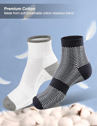 Image of Symbol Premium Men's Cotton Sports Socks Unisex | High Ankle Length | Odour-Free & Anti-bacterial | Cushioned Base | Available in Combo Packs