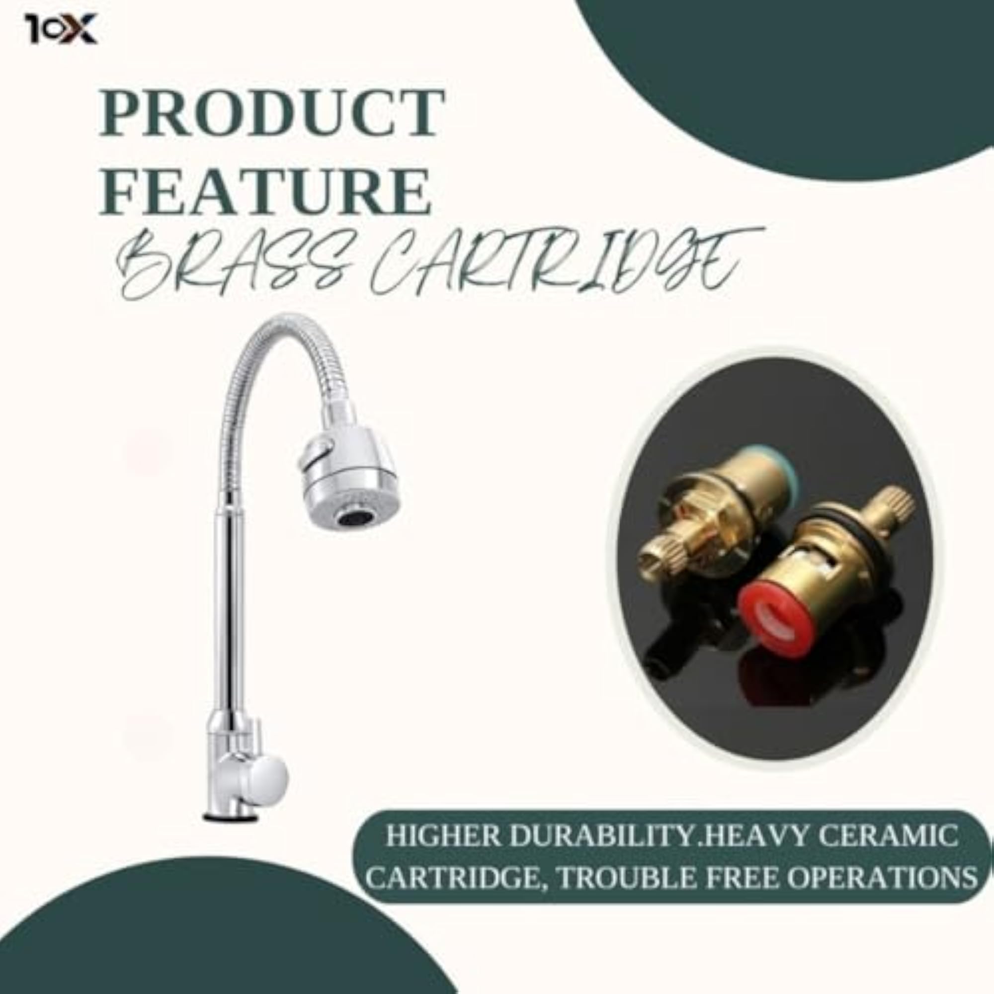 Swan Neck Plated Quarter Turn Fitting, 15 mm