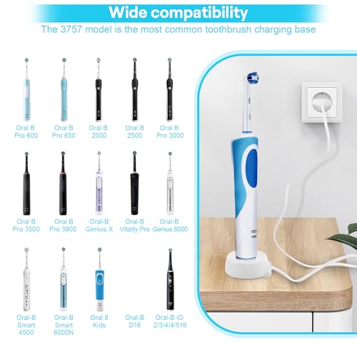 Miniatura 4 de Cargador Modelo 3757 Para Cepillos Eléctricos Oral B, Cargador De Repuesto Para Cepillo De Dientes Eléctrico Oral B - Para Oral B Genius 8500 8900 9000n, Smart 4 4500 5 5000n 6 6000n, Io6 Io5 Io4 Io3