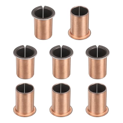 uxcell 8Pcs Flanged Sleeve Bearings, 20mm Bore x 23mm OD x 35mm Length x 30mm, Sintered Bronze Wrapped Oilless Bushings