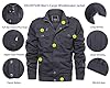 EKLENTSON Jacket Motorcycle Zipper Jacket Cargo Outdoor Warm Cycling Fishing Windproof Coat, Grey, 3XL #3