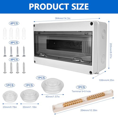 Boîte étanche électrique extérieur IP65 coffret tableau 1 rangée - 2