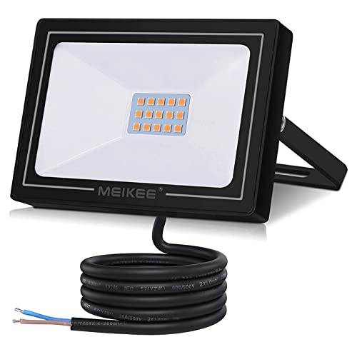 MEIKEE Super Bright LED Floodlight 15W 1200 Lumens Outdoor Indoor Led Security Lights IP66 Waterproof led Flood Lights 2700K Warm White Light for Garden Garage Backyard Warehouse BBQ Basement