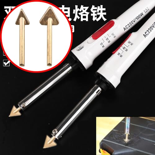 CHENJIN 2PCS Plastic Welding Triangular Soldering Iron Head 16mm and 20mm Leather Patch Repair Wrinkle Iron Suitable for Leather Products Welding Materials Car Bumper Repair Kit - Thumbnail 5