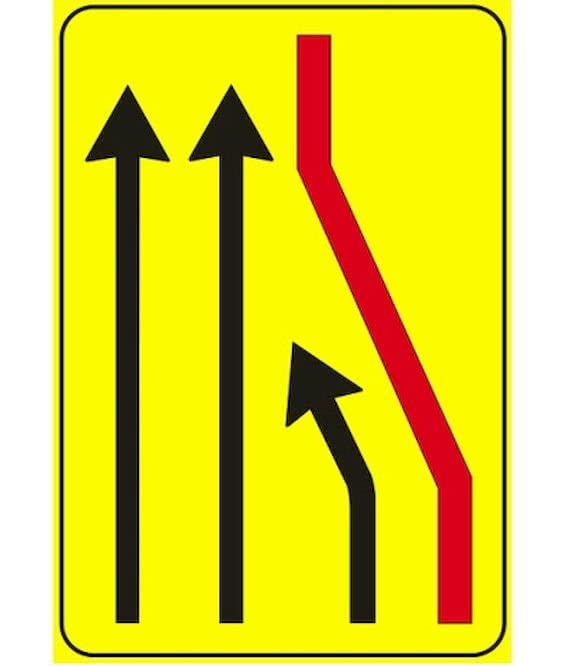 CARTELLO IN LAMIERA SCATOLATA RETTANGOLO 60X40 cm - segnalazione corsia chiusa per cantieri - SEGNALE CATARIFRAGENTE CON CAVALLETTO (CARTELLO + CAVALLETTO)